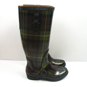 L.L. Bean Wellie Boot - Purple and Green Plaid Size 6
